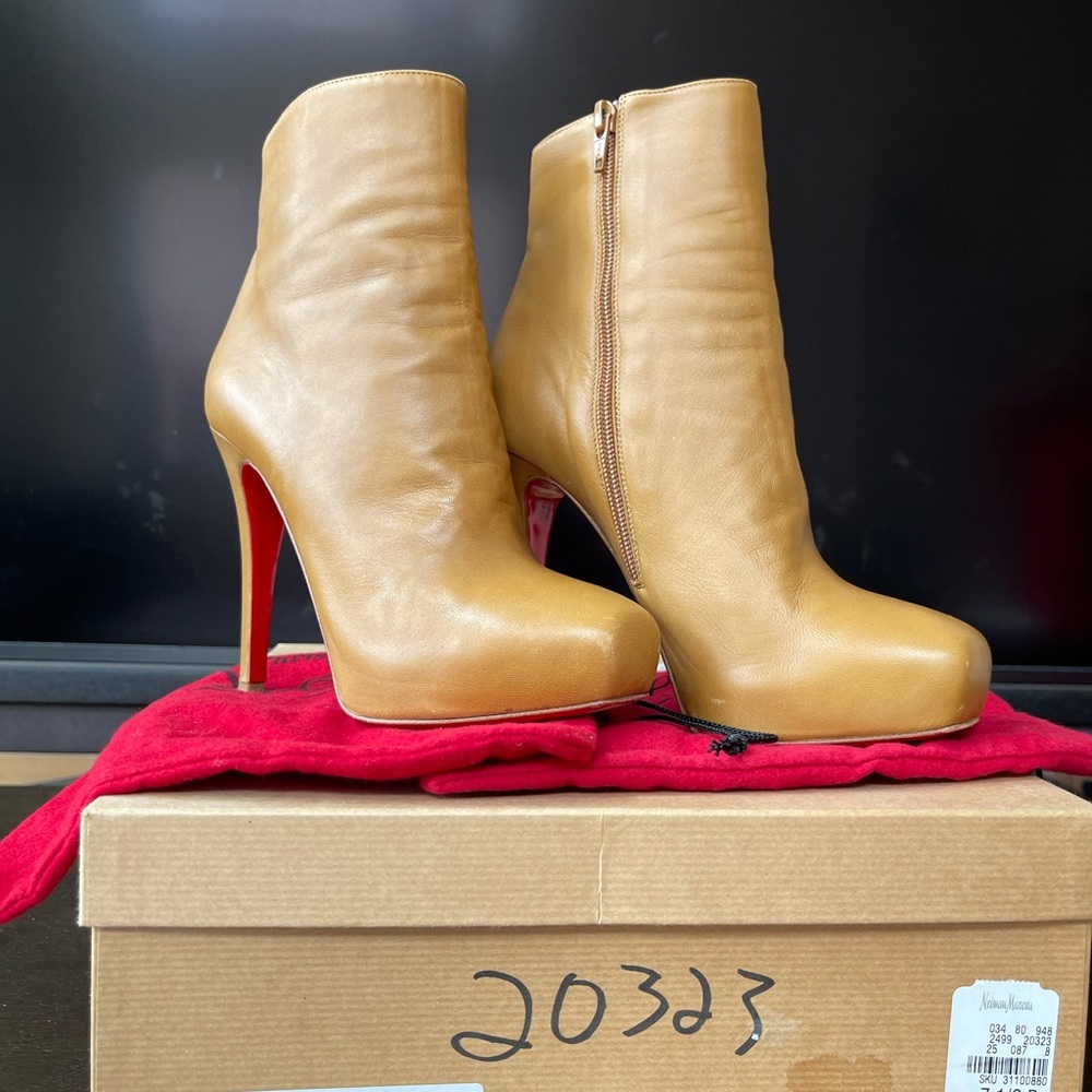 Christian Louboutin Mamanouk Boots 120 Nappa Camel